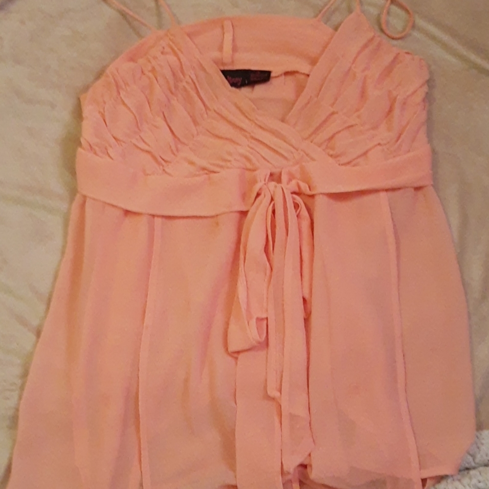 Peach Pink Spaghetti Top